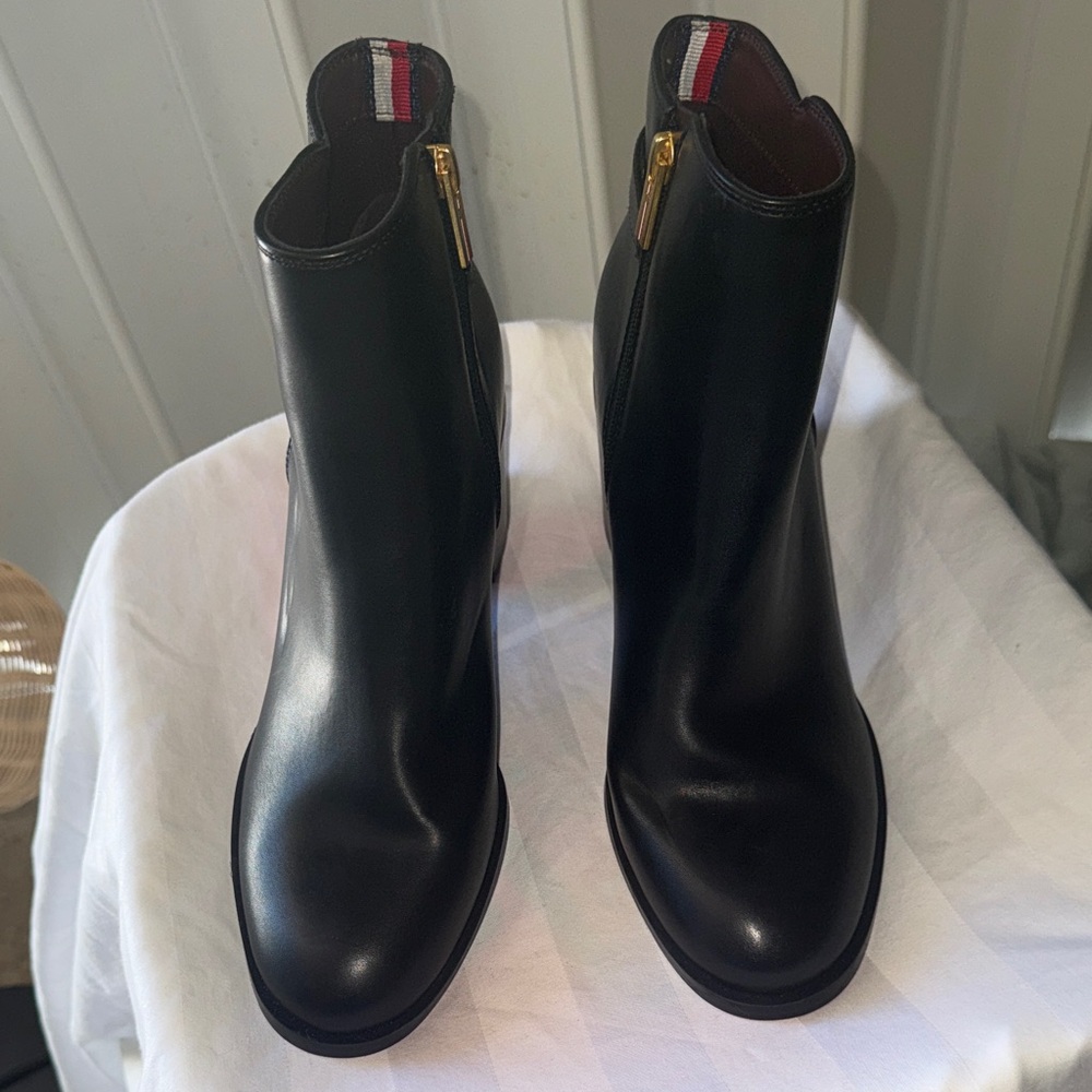 NWOT - Micheal Kors Black Ankle Boots with Gold hardware.